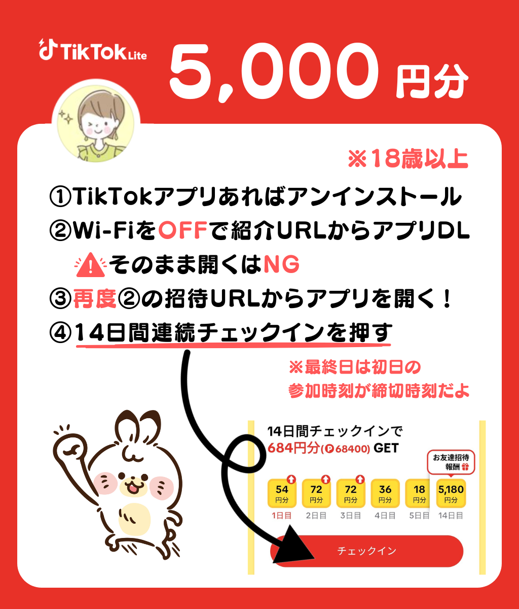 ティックトックライト招待キャンペーン