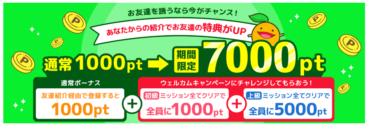 フルーツメールお友達の特典