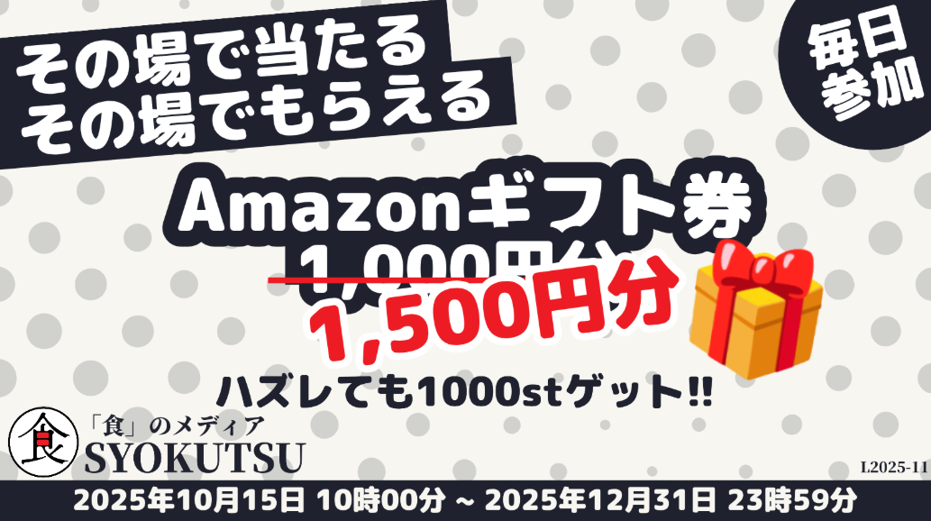 毎日Amazonギフト券1,500円分が当たるキャンペーン