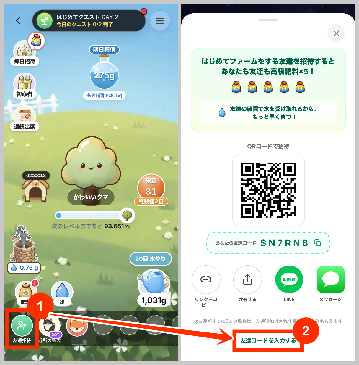 dipsファーム招待コード入れるところ