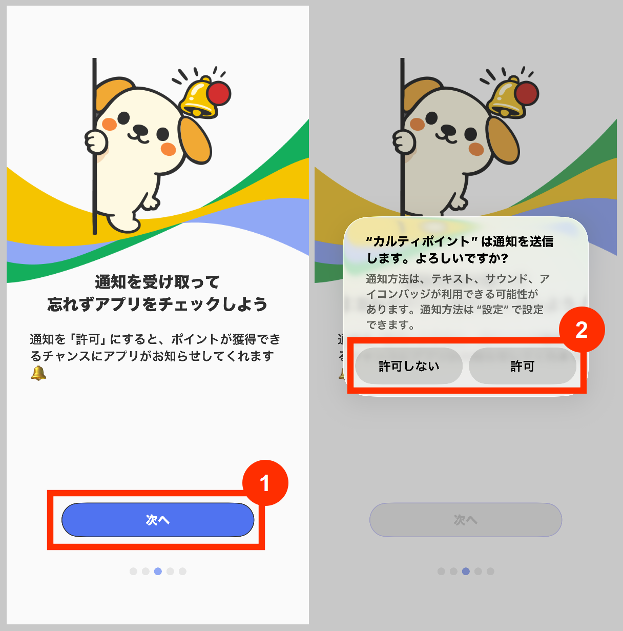 カルティポイント通知の送信について