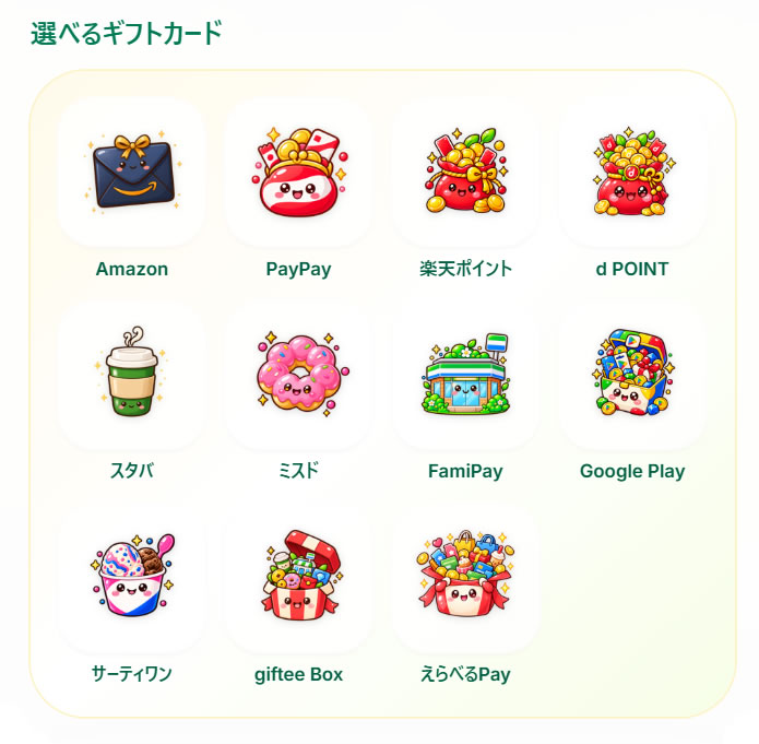 dipsファームで育てられるギフトカード